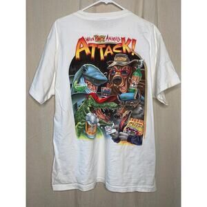 Vintage 2000 Jimmy Buffett Margaritaville Party Animals Attack Graphic Shirt L